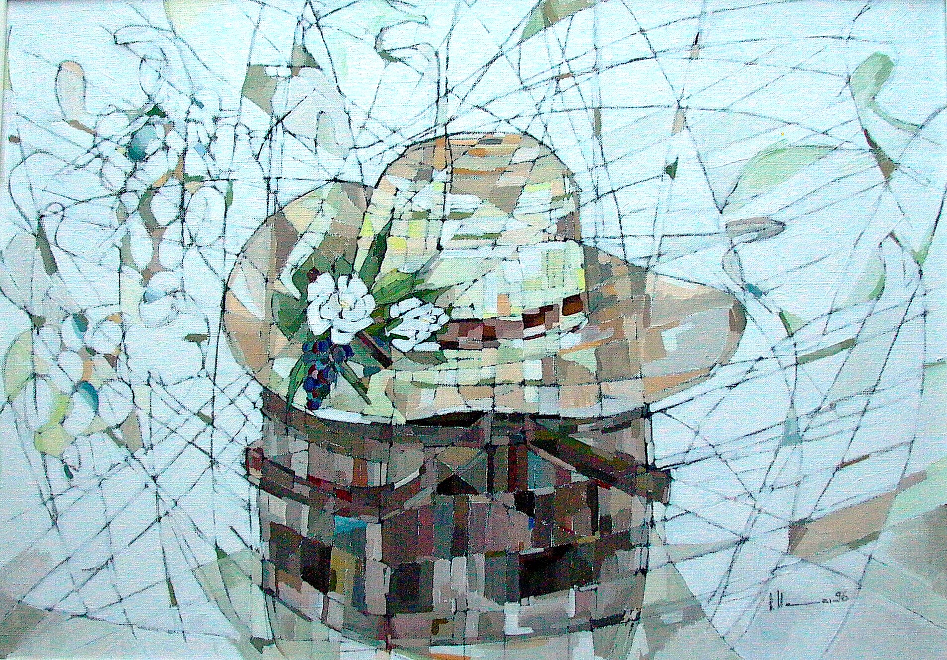 Vintage Hat With Mesh On Basket, 1996 — painting by Eveline Henner